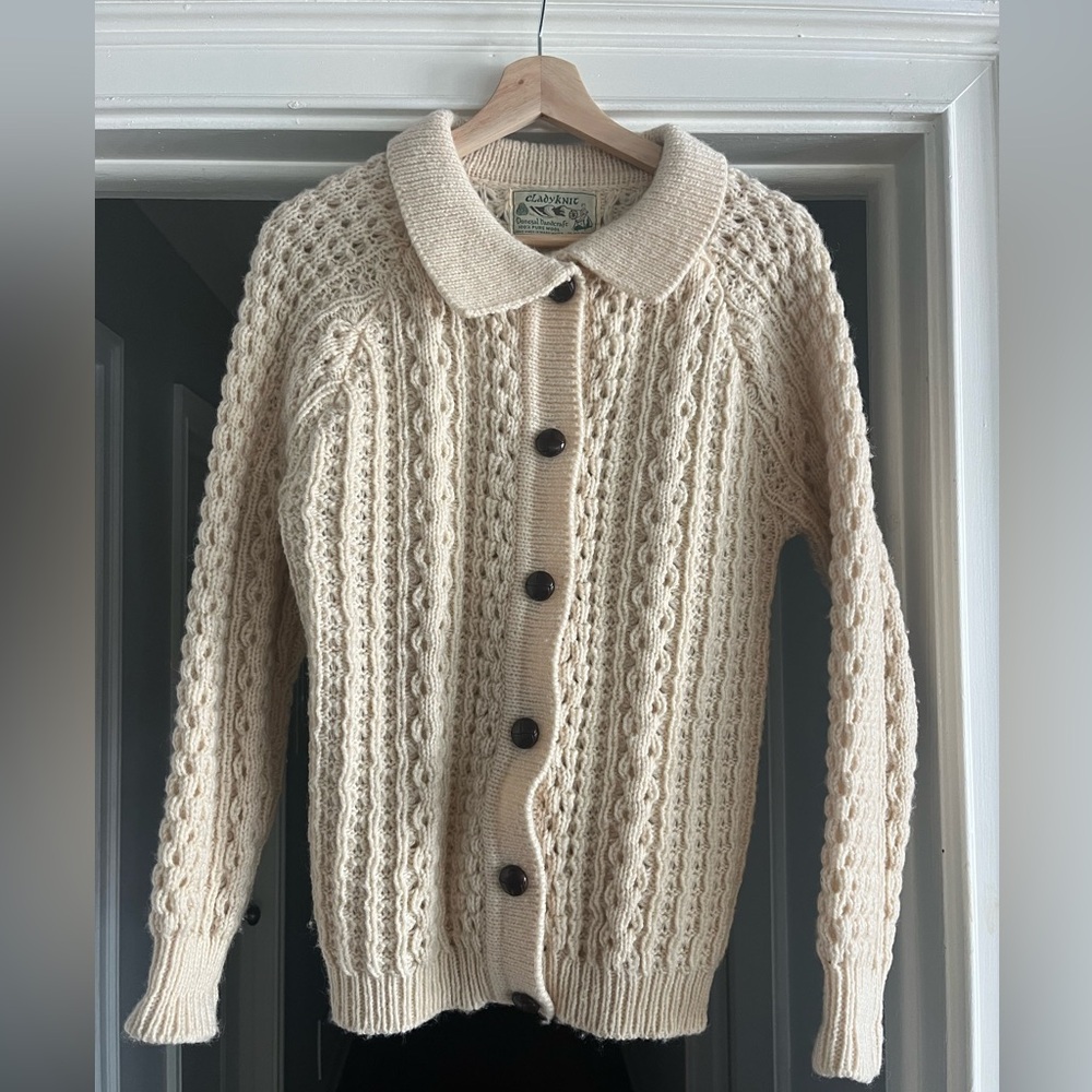 Vintage 100% Pure Wool Button Up Cardigan